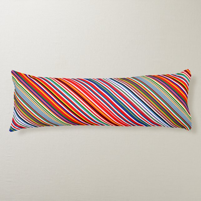 Cute colourful decorative stripes body pillow (Front)