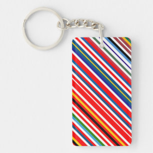 Cute colourful decorative stripes keychain