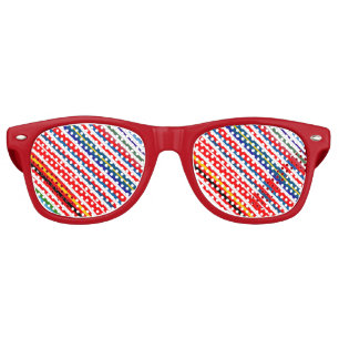 Cute colourful decorative stripes retro sunglasses