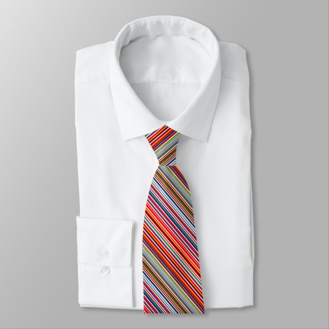 Cute colourful decorative stripes tie (Tied)