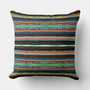 Cute colourful decorative tribal pattern throw pillow