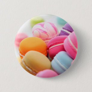 Cute Colourful Dessert French Macaron 2 Inch Round Button