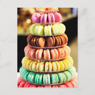 Cute Colourful Dessert French Macaron Postcard