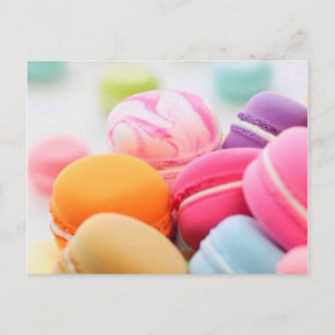 Cute Colourful Dessert French Macaron Postcard