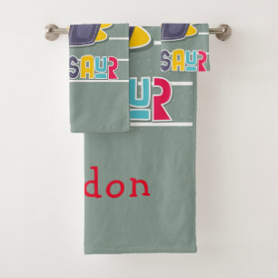 Cute Colourful Dinosaur Bath Towel Set