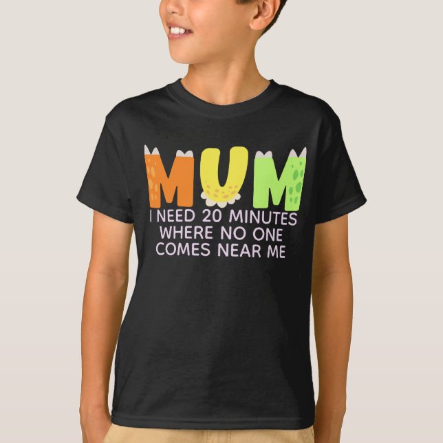 Cute Colourful Dinosaur Letters Mum Typography   T-Shirt (Front)