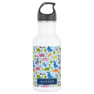 Cute & Colourful Dinosaur Pattern Kids Personalize 532 Ml Water Bottle