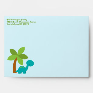 Cute colourful dinosaurs customizable envelope