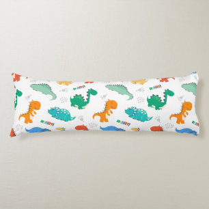 Cute Colourful Dinosaurs Illustrated Pattern Body Pillow