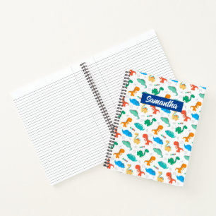Cute Colourful Dinosaurs Illustrated Pattern Notebook