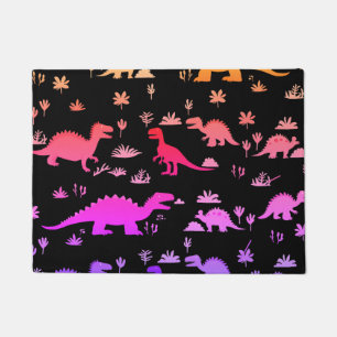 Cute Colourful Dinosaurs Pattern Doormat