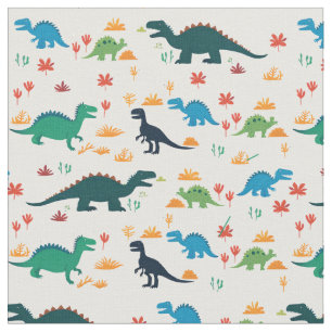 Cute Colourful Dinosaurs Pattern  Fabric