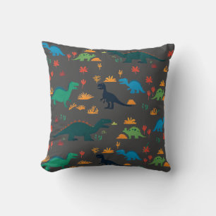 Cute Colourful Dinosaurs Pattern Throw Pillow