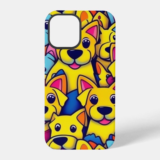 Cute colourful dogs happy dogs iPhone case (Back)