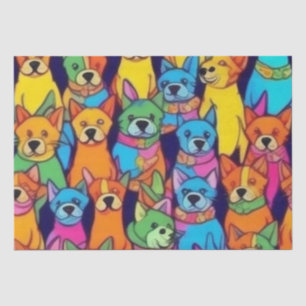 Cute colourful dogs happy dogs tissue paper
