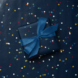 Cute colourful dots fun festive Christmas holiday Wrapping Paper<br><div class="desc">With red, green, yellow and white dots on a navy blue background, this simple but cute holiday wrapping paper is perfect for your Christmas gifts. The simple design works well on its own but also can be paired with a variety of styles. The polka dots scattered on navy blue make...</div>