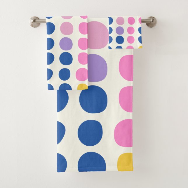 Cute Colourful Dots Scandinavian Pattern Bath Towel Set (Insitu)