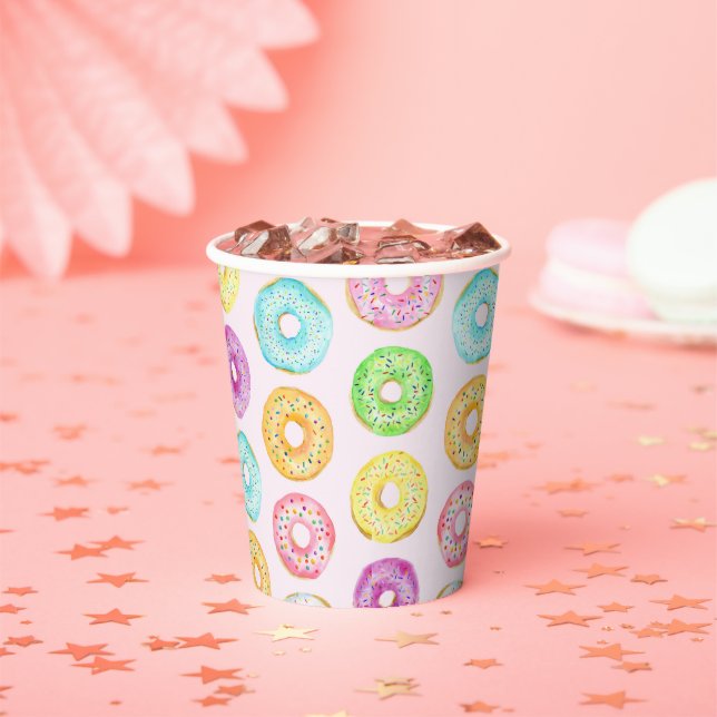 Cute Colourful Doughnut Birthday Party  Paper Cups (Insitu)