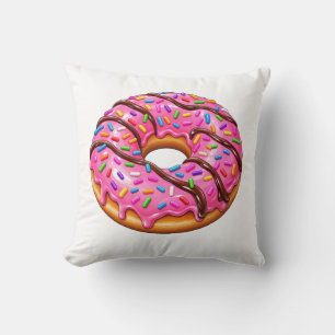 Cute Colourful Doughnut Design Throw Pillow