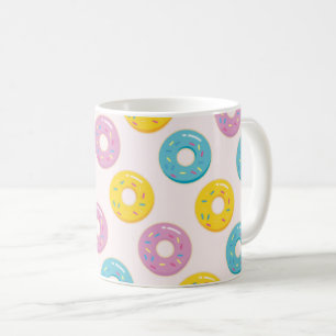 Cute Colourful Doughnuts with Sprinkles Pattern Coffee Mug
