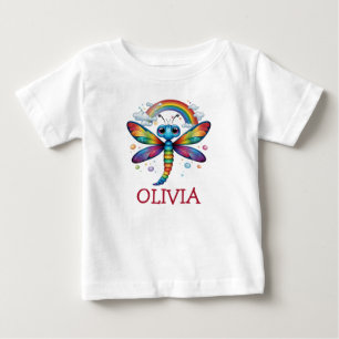 Cute Colourful Dragonfly with Rainbow Baby T-Shirt