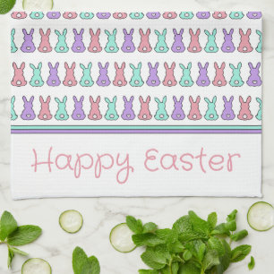 Cute Colourful East Bunny Personalized Kitchen Towel