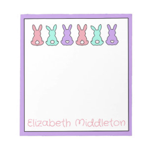 Cute Colourful East Bunny Personalized Notepad