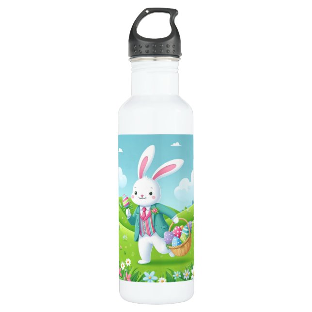 Cute, colourful Easter bunny 710 Ml Water Bottle (Front)