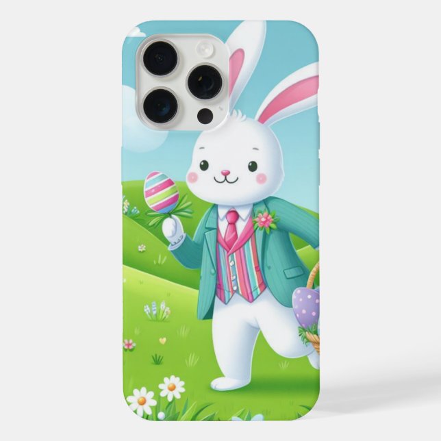 Cute, colourful Easter bunny iPhone Case (Back)