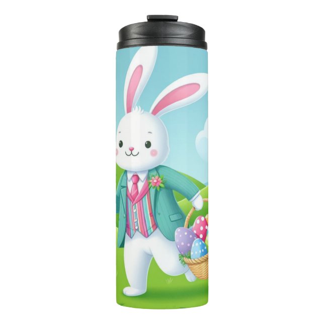 Cute, colourful Easter bunny Thermal Tumbler (Front)