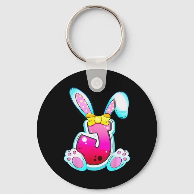 Cute Colourful Easter Coquette Bow Letter J Initia Keychain (Front)