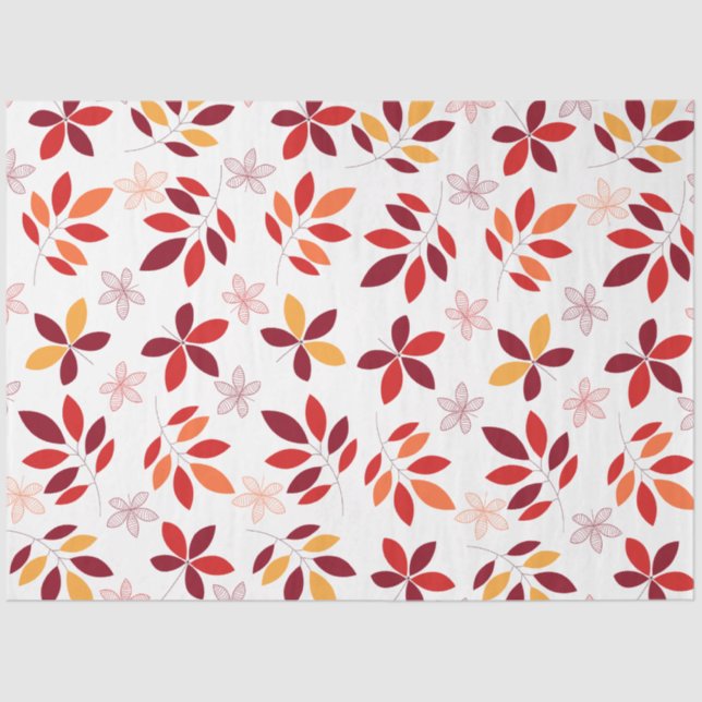 Cute & Colourful Fall Leaves Pattern Tissue Paper (Front)