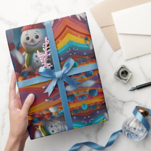 Cute Colourful Festive Christmas holiday wrapping  Paper