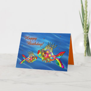 Cute Colourful Fish Birthday Card