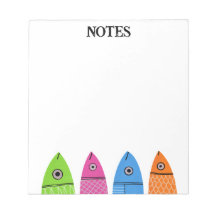 Cute Colourful Fish Notepad