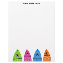 Cute Colourful Fish Personalized Letterhead