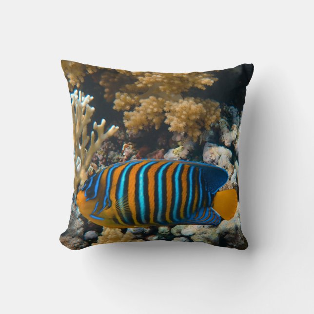 Cute Colourful Fish Throw Pillow (Front)