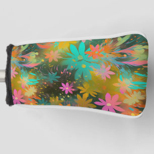 Cute Colourful Floral Abstract Pattern Golf Head Cover