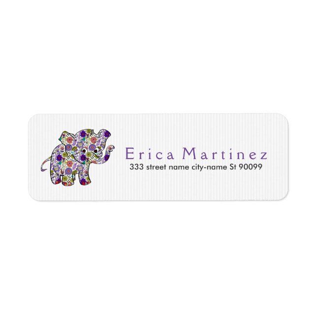 Cute Colourful Floral Baby Elephant (Front)