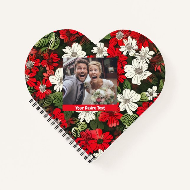 Cute Colourful Floral Custom Spiral Notebook (Front)