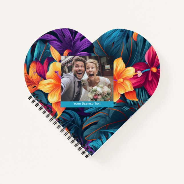 Cute Colourful Floral Custom Spiral Notebook (Front)