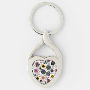 Cute colourful floral design keychain