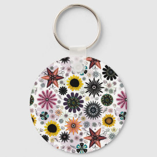 Cute colourful floral design keychain