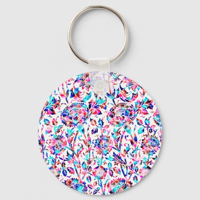 Cute colourful floral design keychain (Front)
