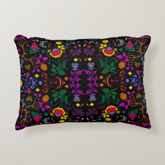 Cute colourful floral pattern accent pillow