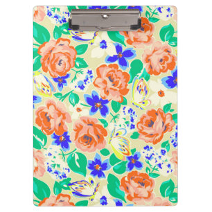 Cute colourful floral pattern clipboard