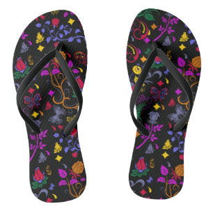 Cute colourful floral pattern  flip flops