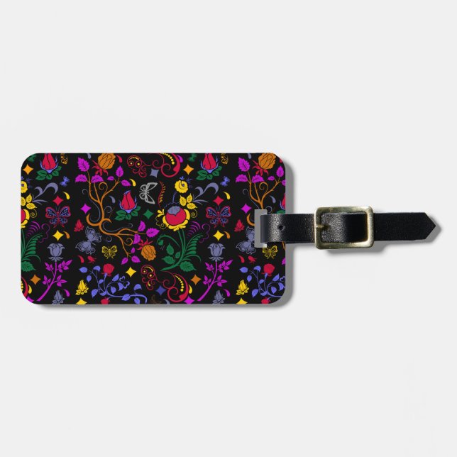 Cute colourful floral pattern  luggage tag (Front Horizontal)