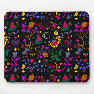 Cute colourful floral pattern  mouse pad