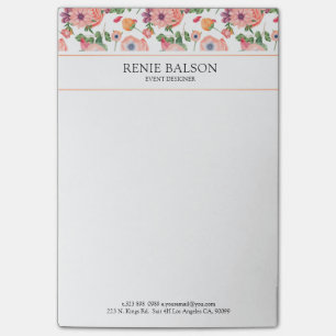Cute Colourful Floral Pattern Post-it Notes